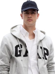 Logo Emboessed Zip-Front Hoodie