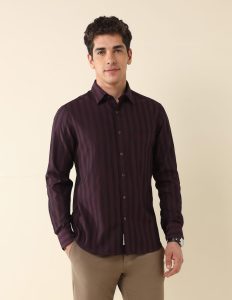 Verticle Stripe Satin Shirt
